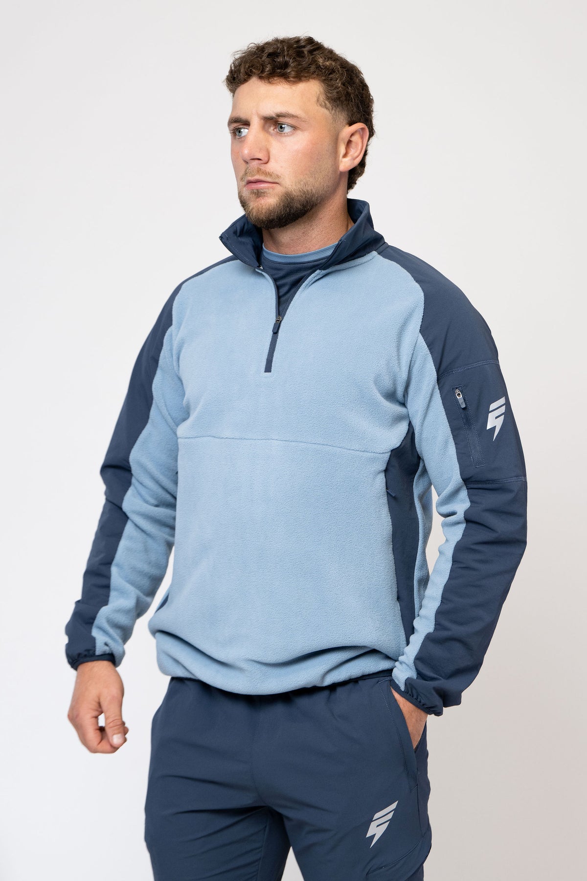 TRAIL FLEECE 1/4 ZIP - MIDNIGHT BLUE/STEEL