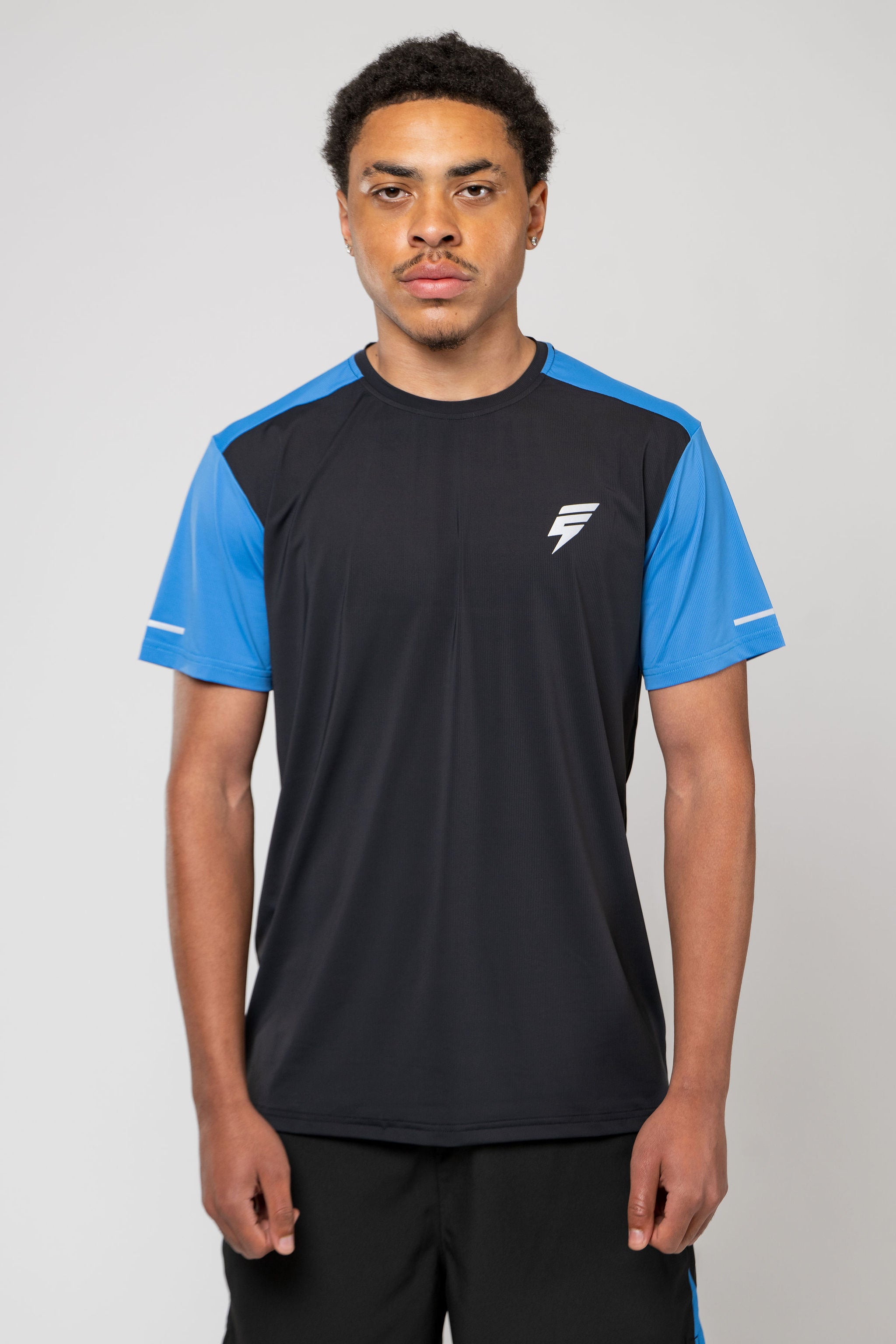 TRACK TEE - BLACK/NAUTICAL BLUE