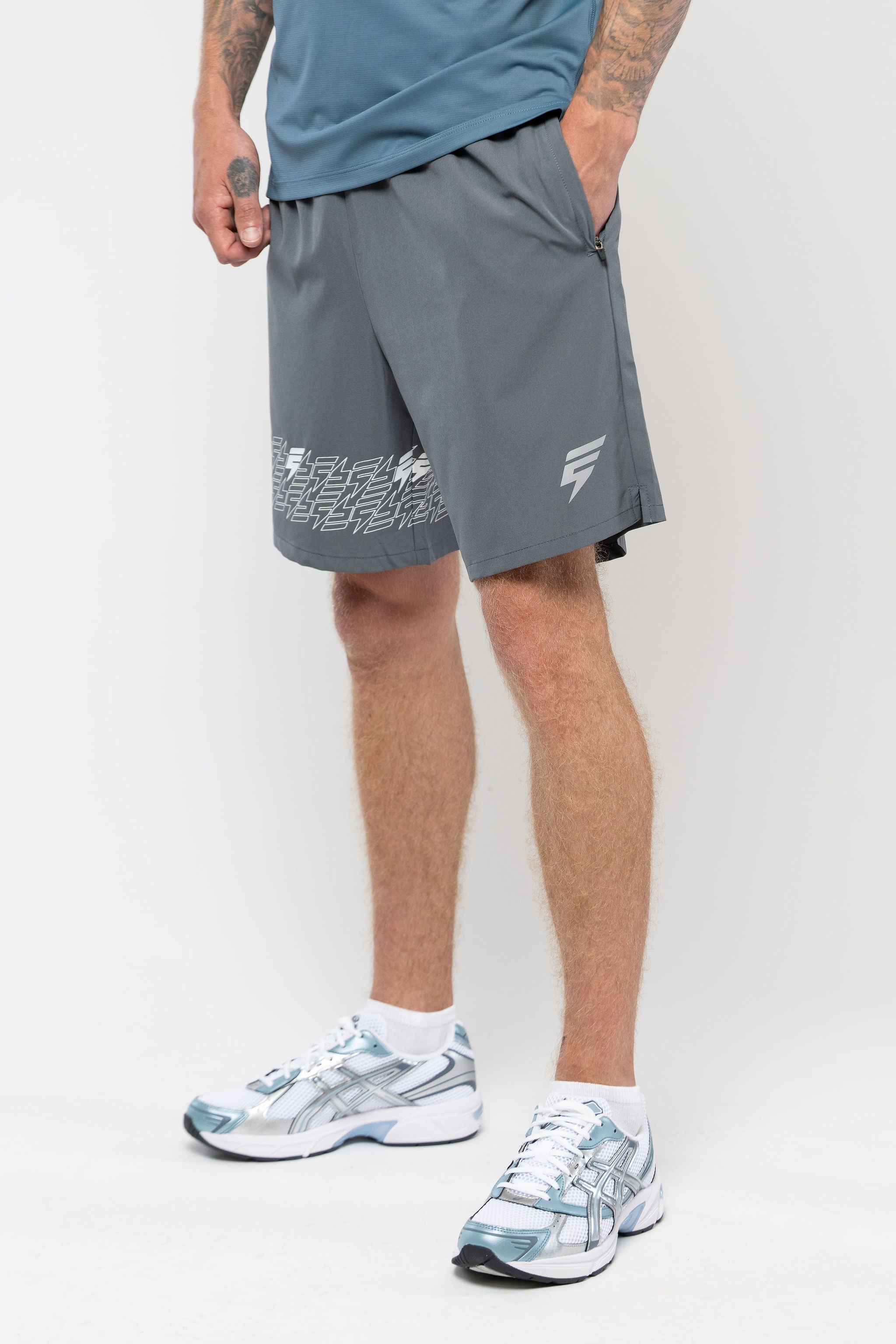 ICON SHORTS - GREY/WHITE
