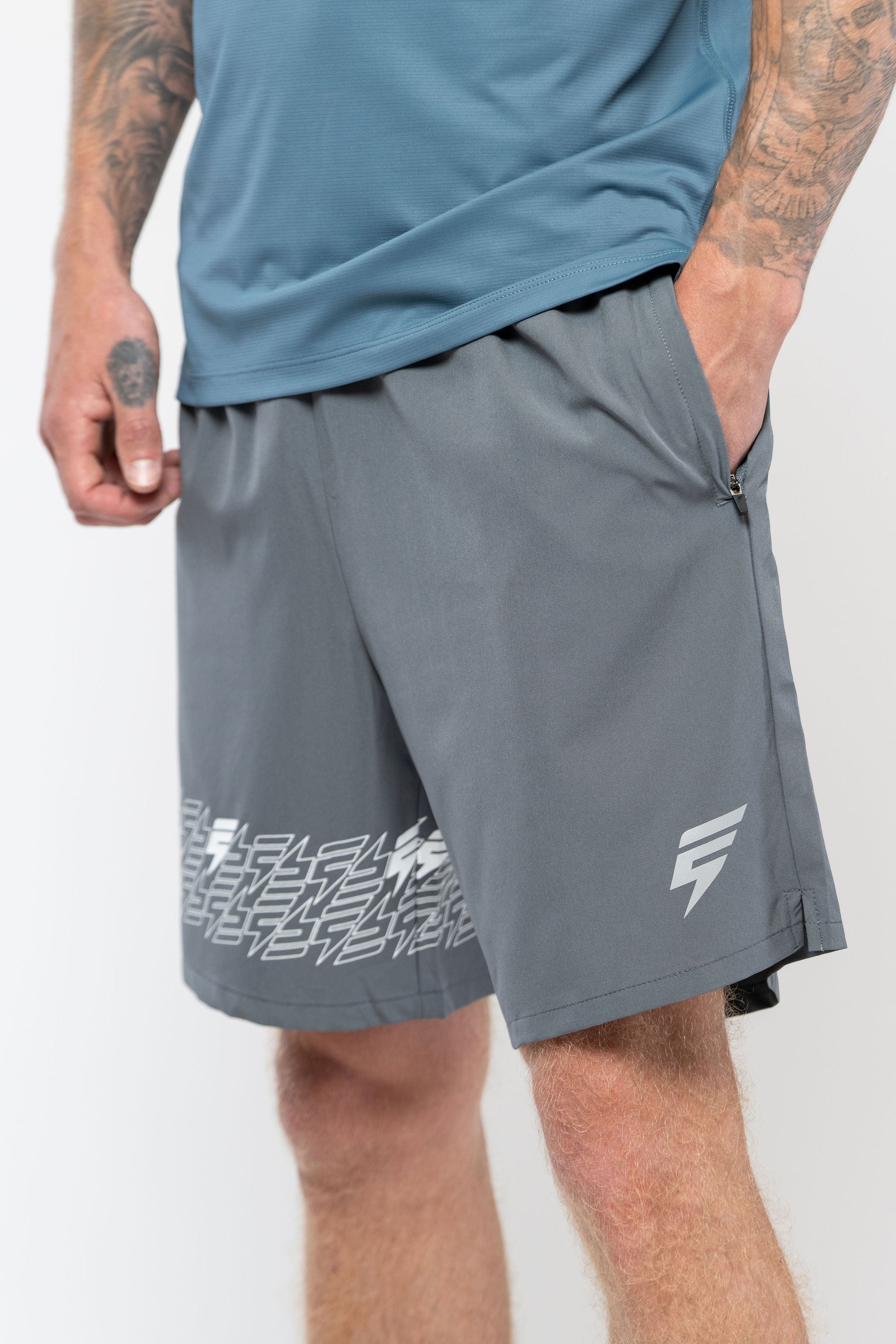 ICON SHORTS - GREY/WHITE