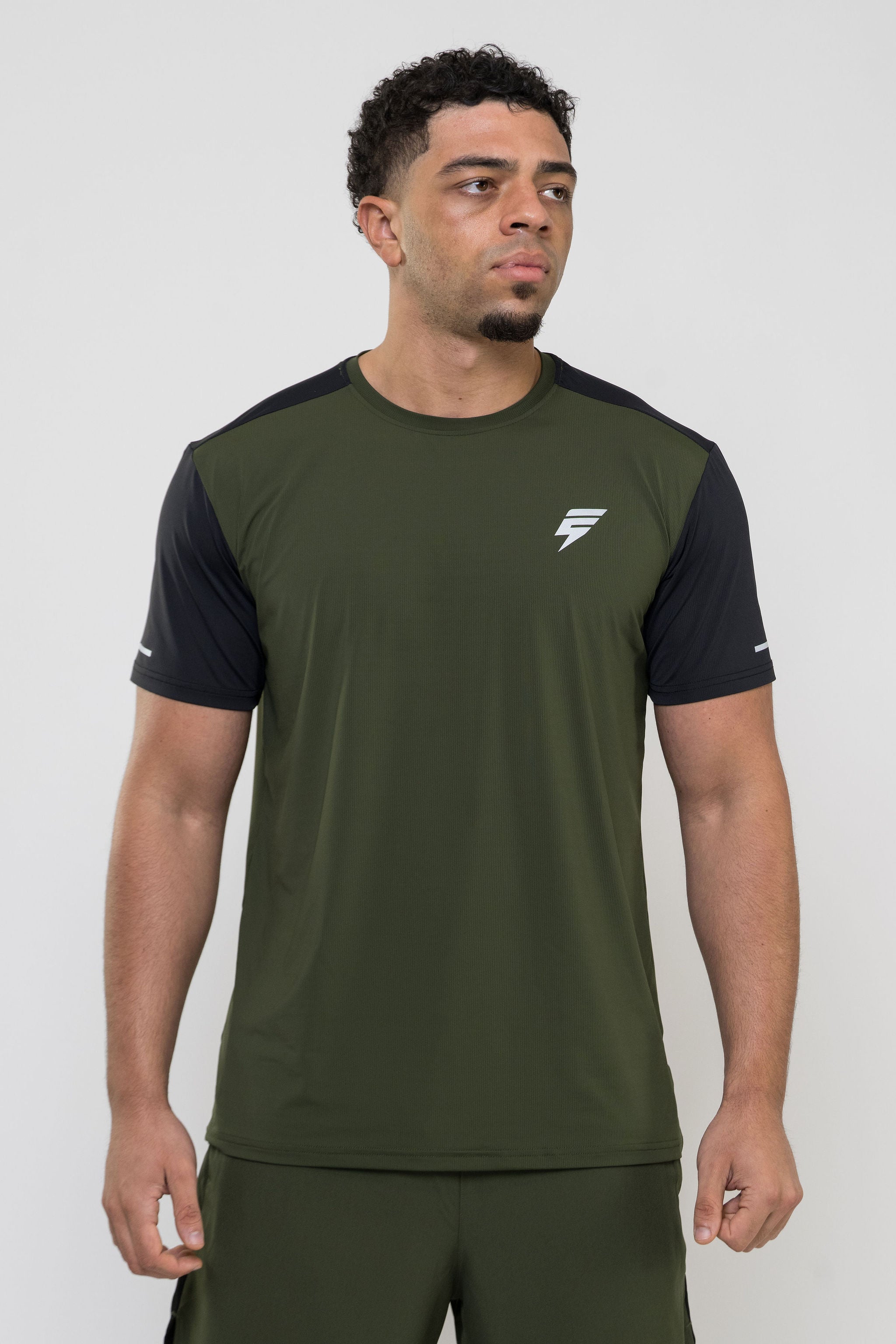 TRACK TEE - KHAKI/BLACK