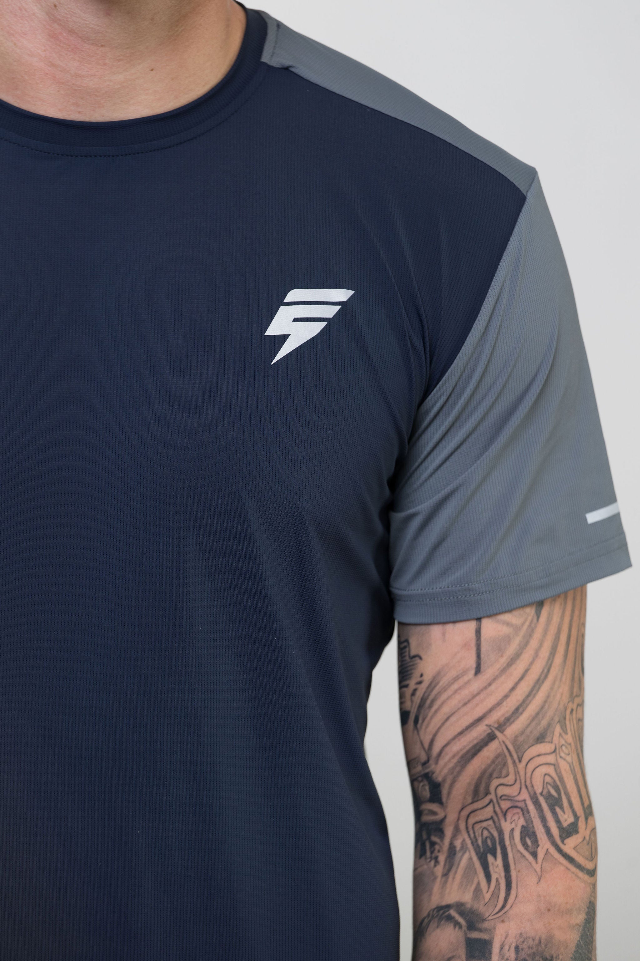 TRACK SHORT SET - NAVY/LIGHT GREY