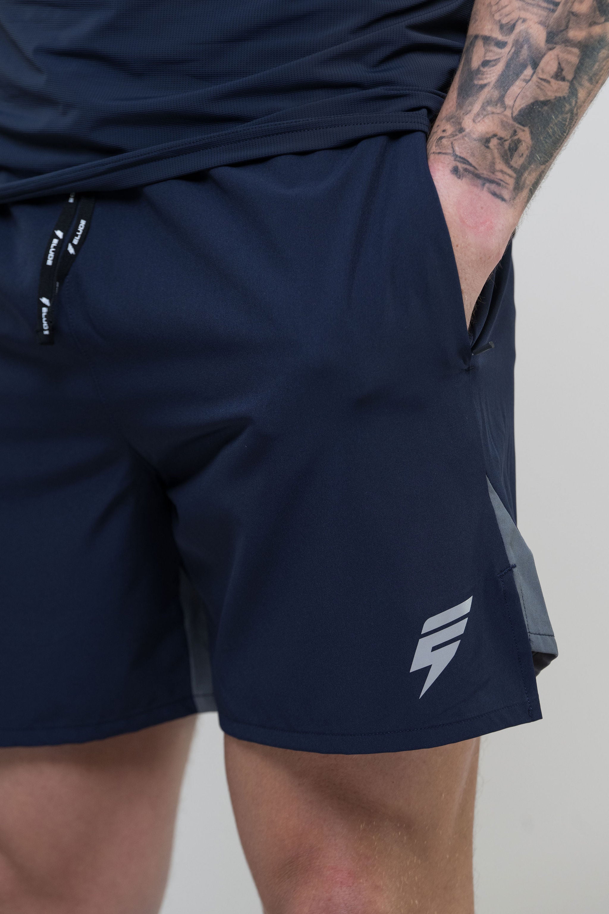 TRACK SHORT - NAVY/GREY