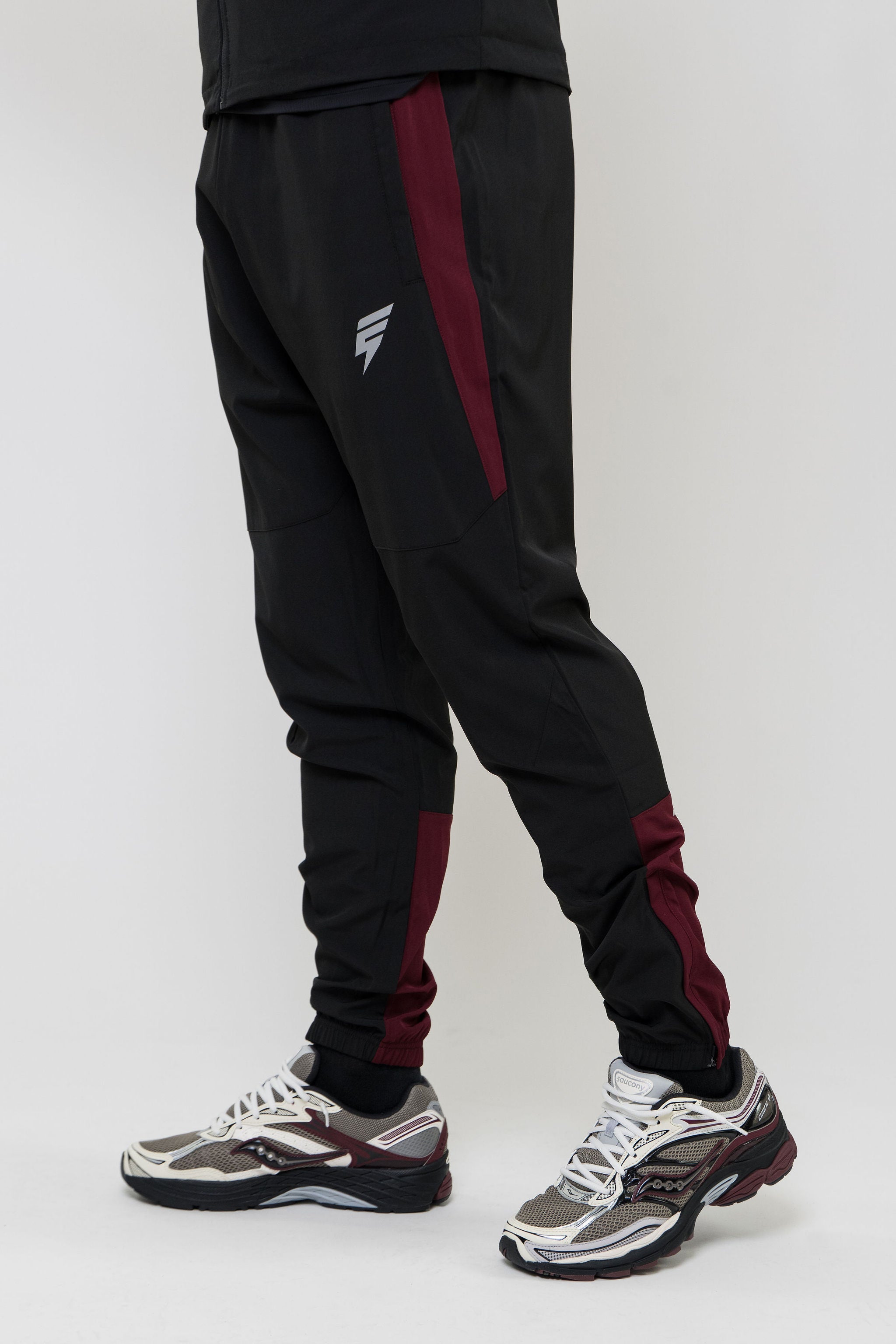 TRACK PANT - BLACK/MAROON