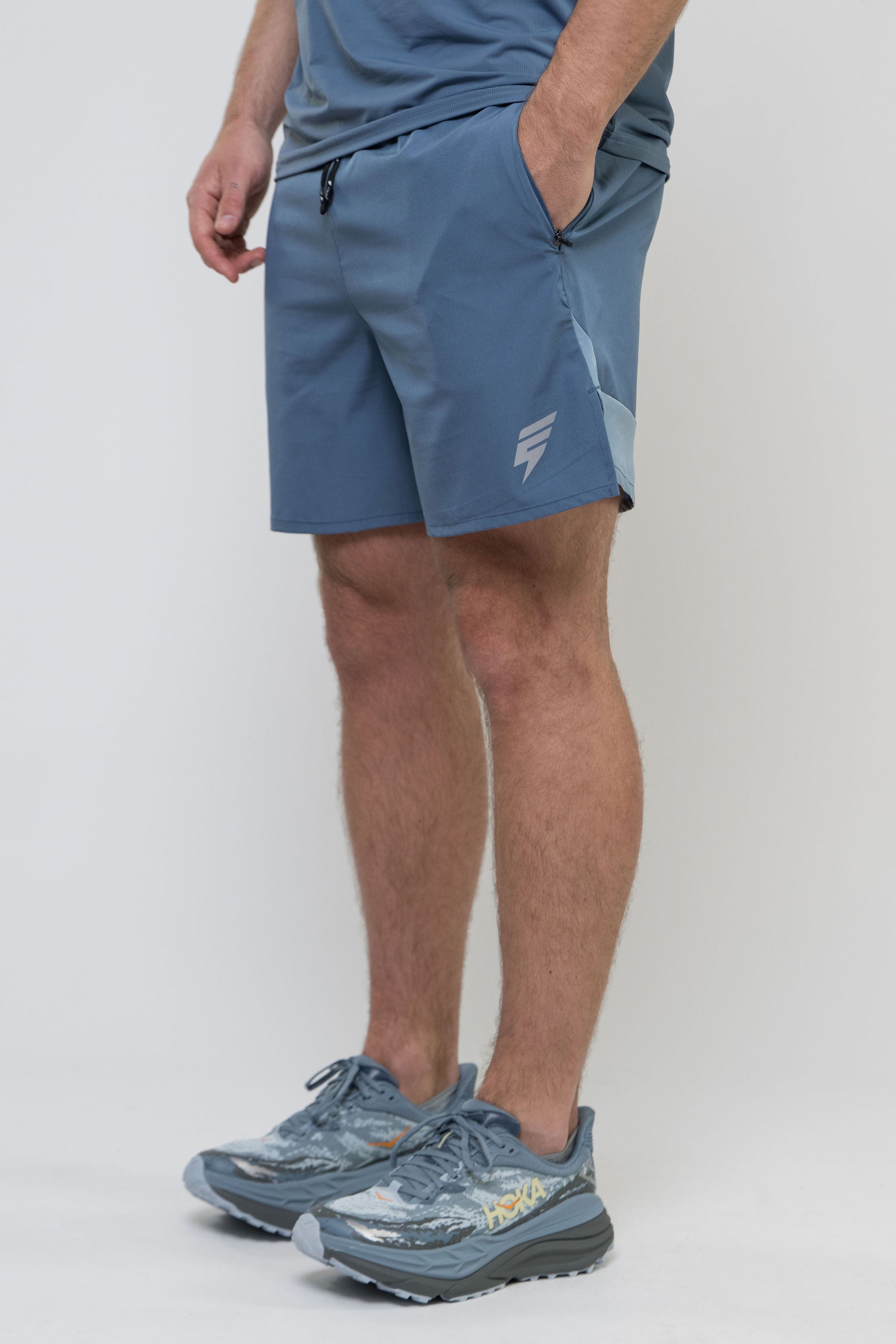 TRACK SHORT - PALE NAVY/SKY BLUE