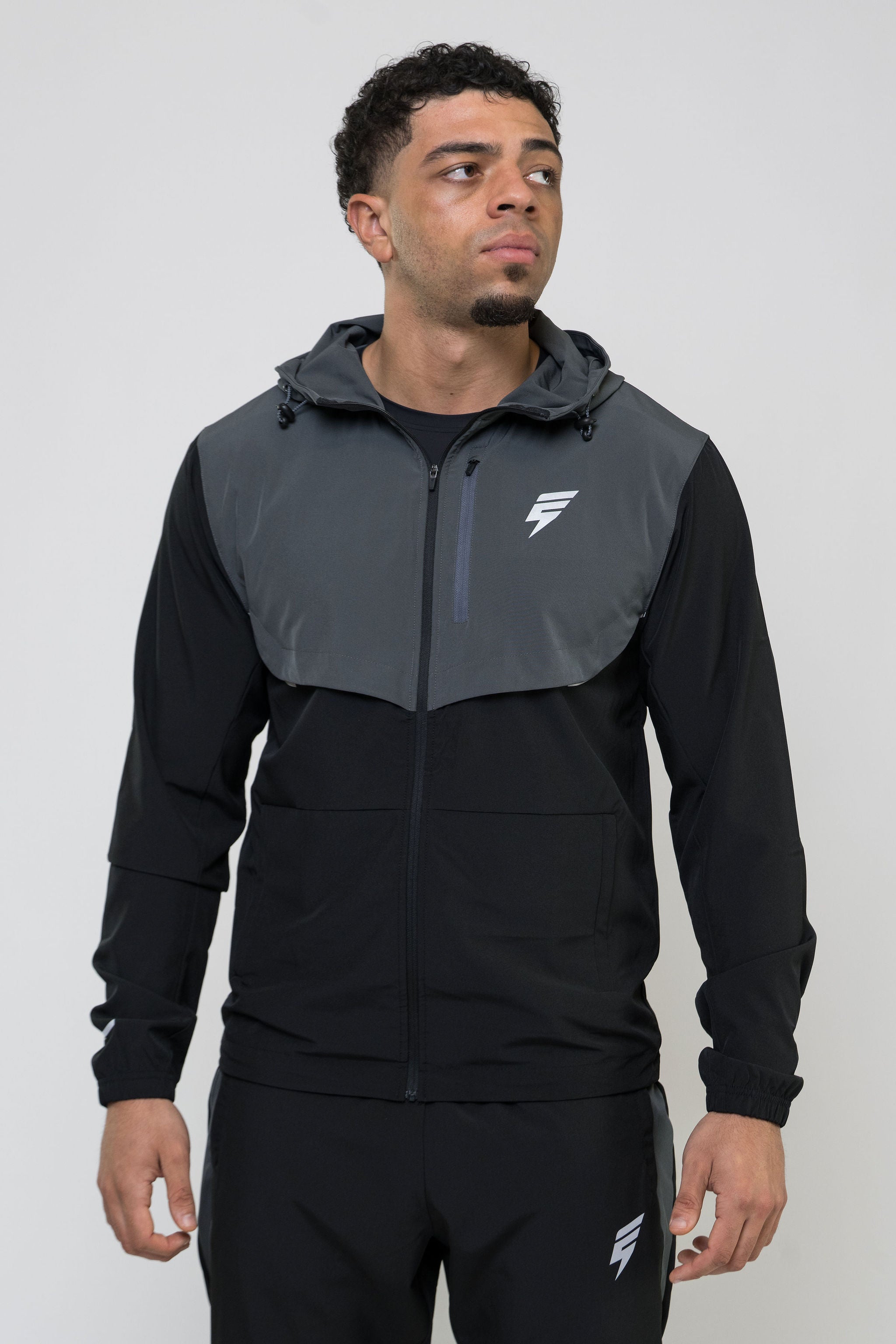 TRACK JACKET - BLACK/DARK GREY