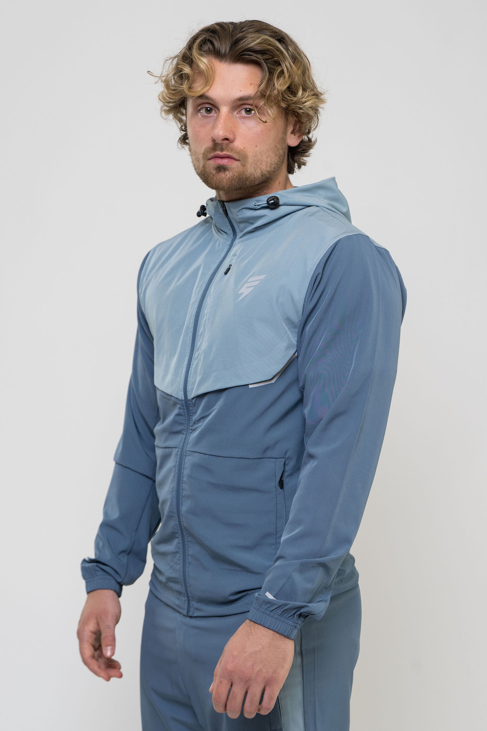 TRACK JACKET - PALE NAVY/SKY BLUE