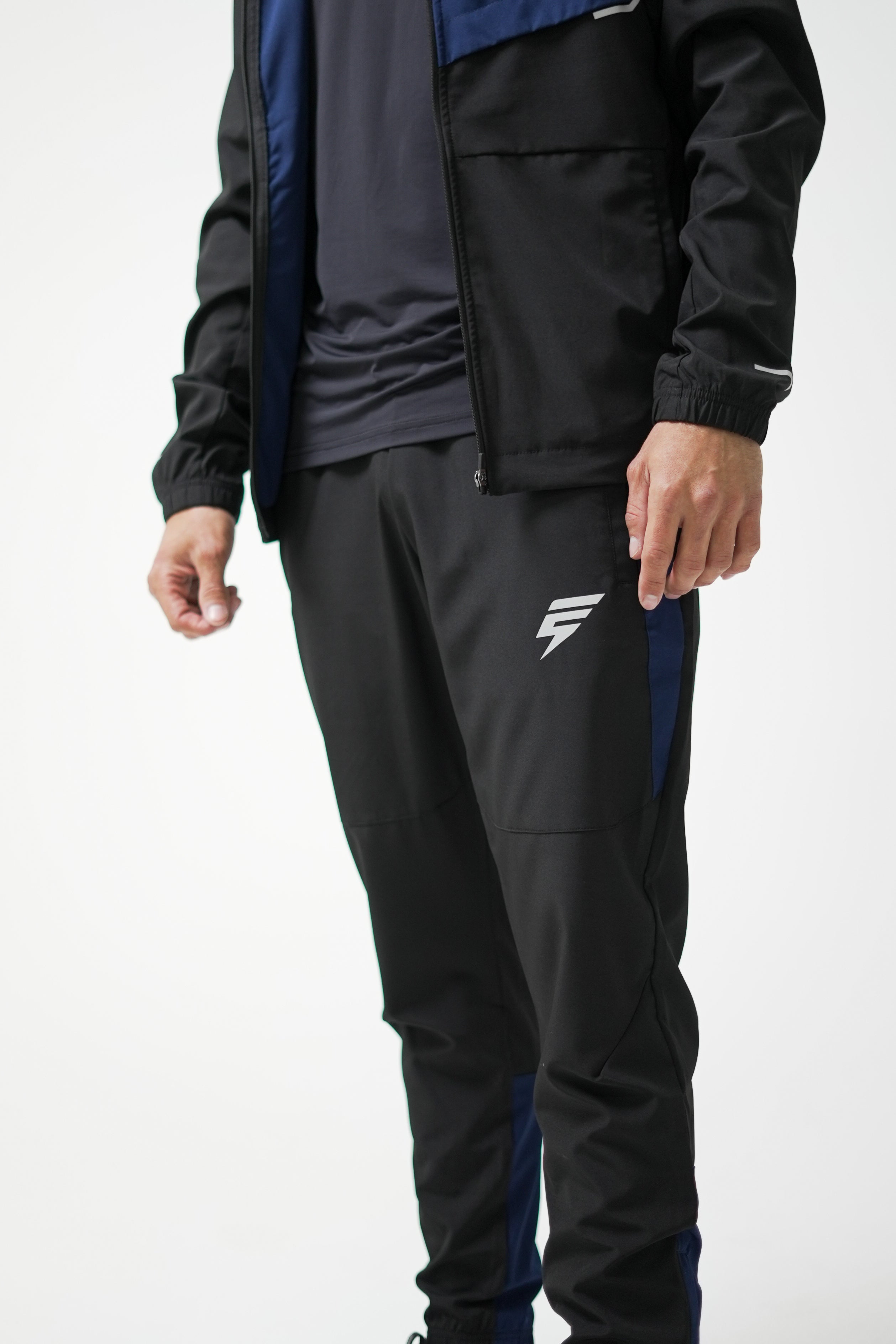 TRACK PANTS - BLACK/NAVY