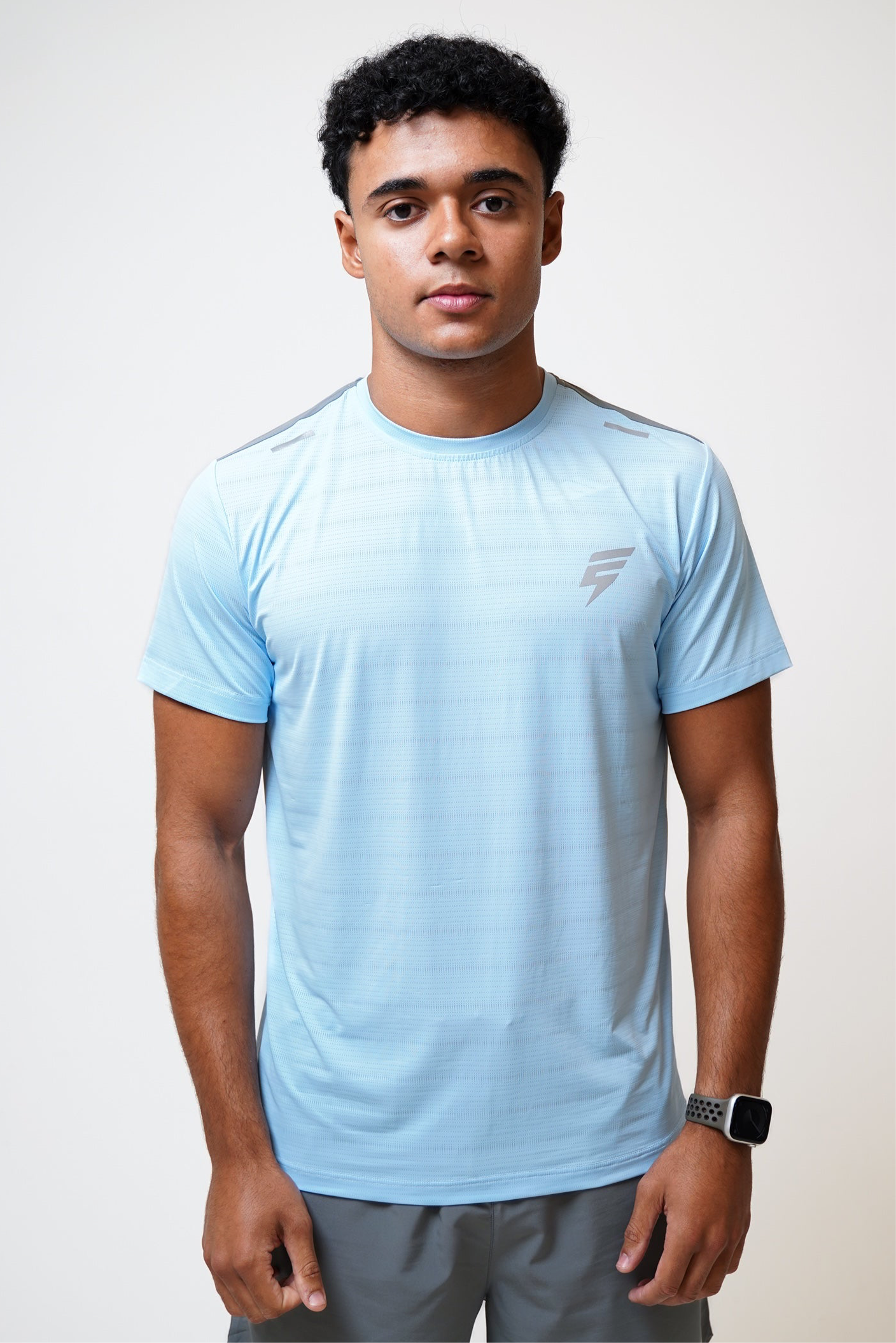 VENT TEE - BABY BLUE/GREY