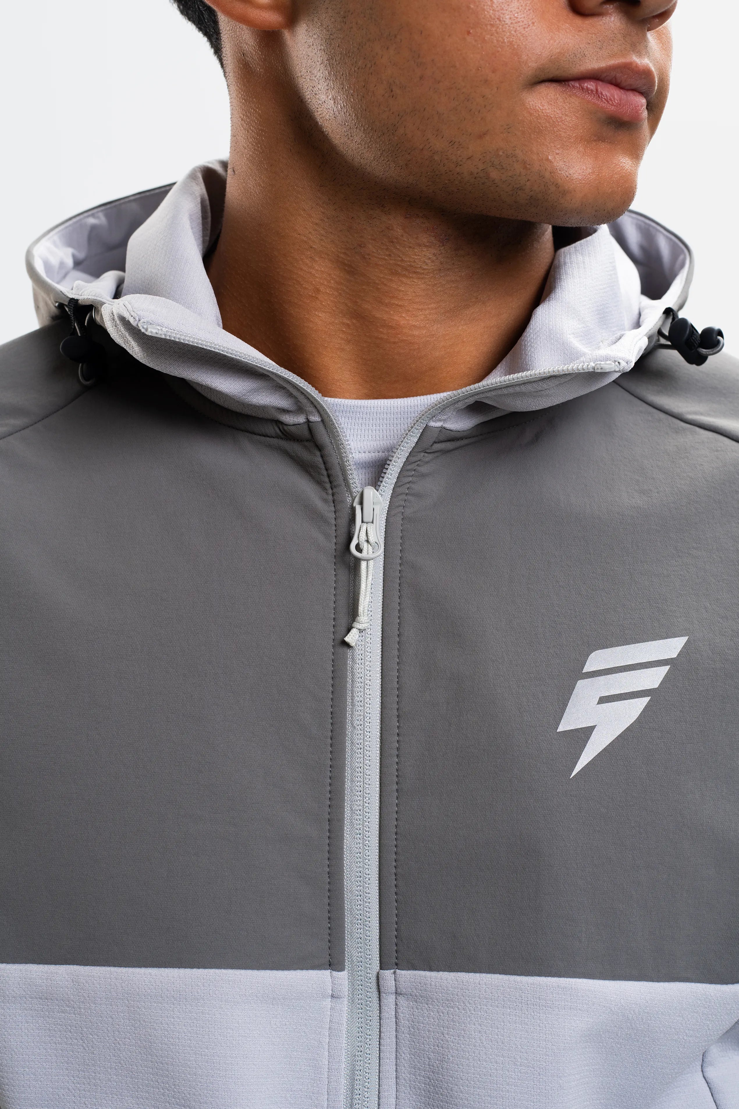 PATCH JACKET - LIGHT GREY/GREY