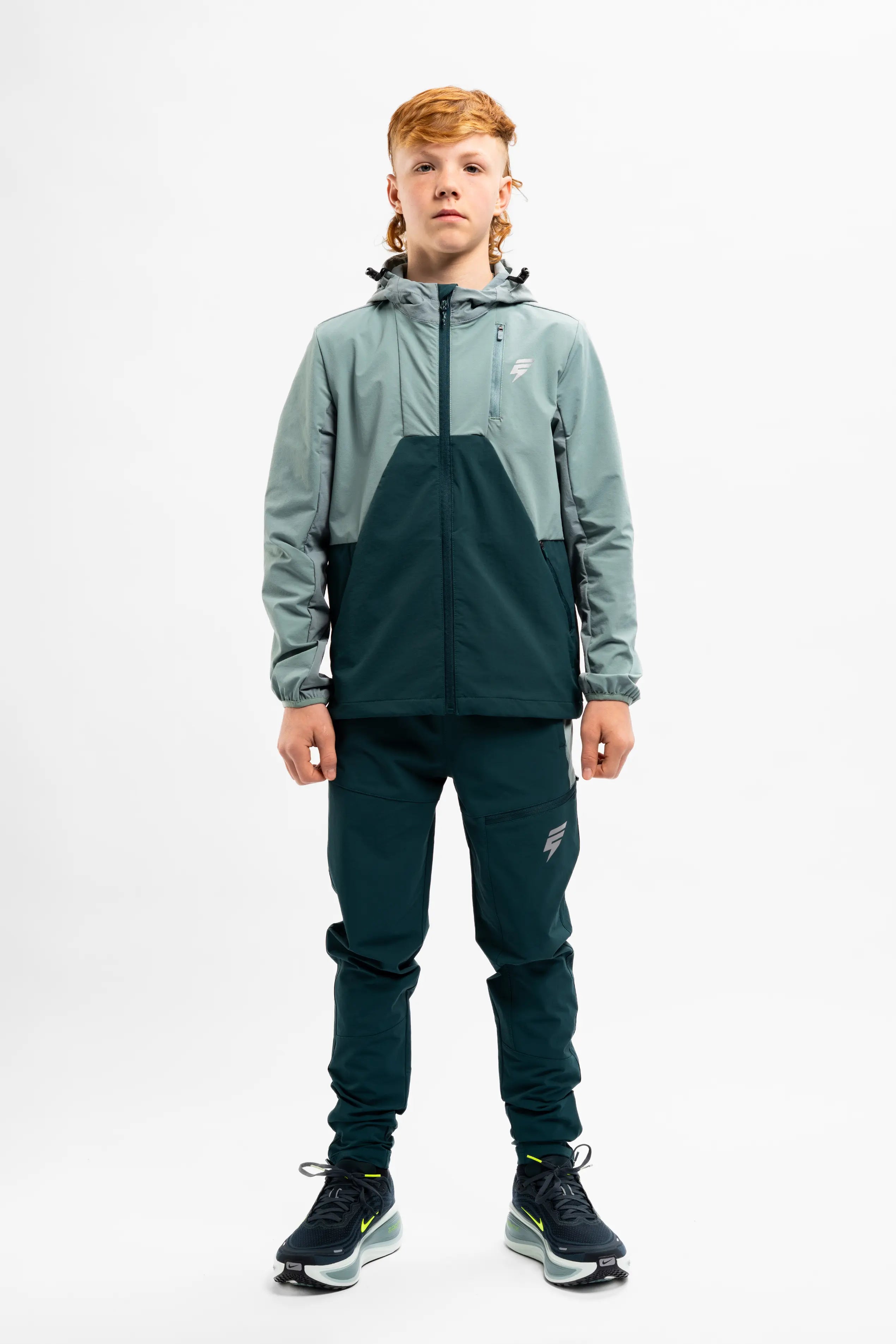 JUNIORS APEX JACKET - TEAL/FOREST GREEN/MINT