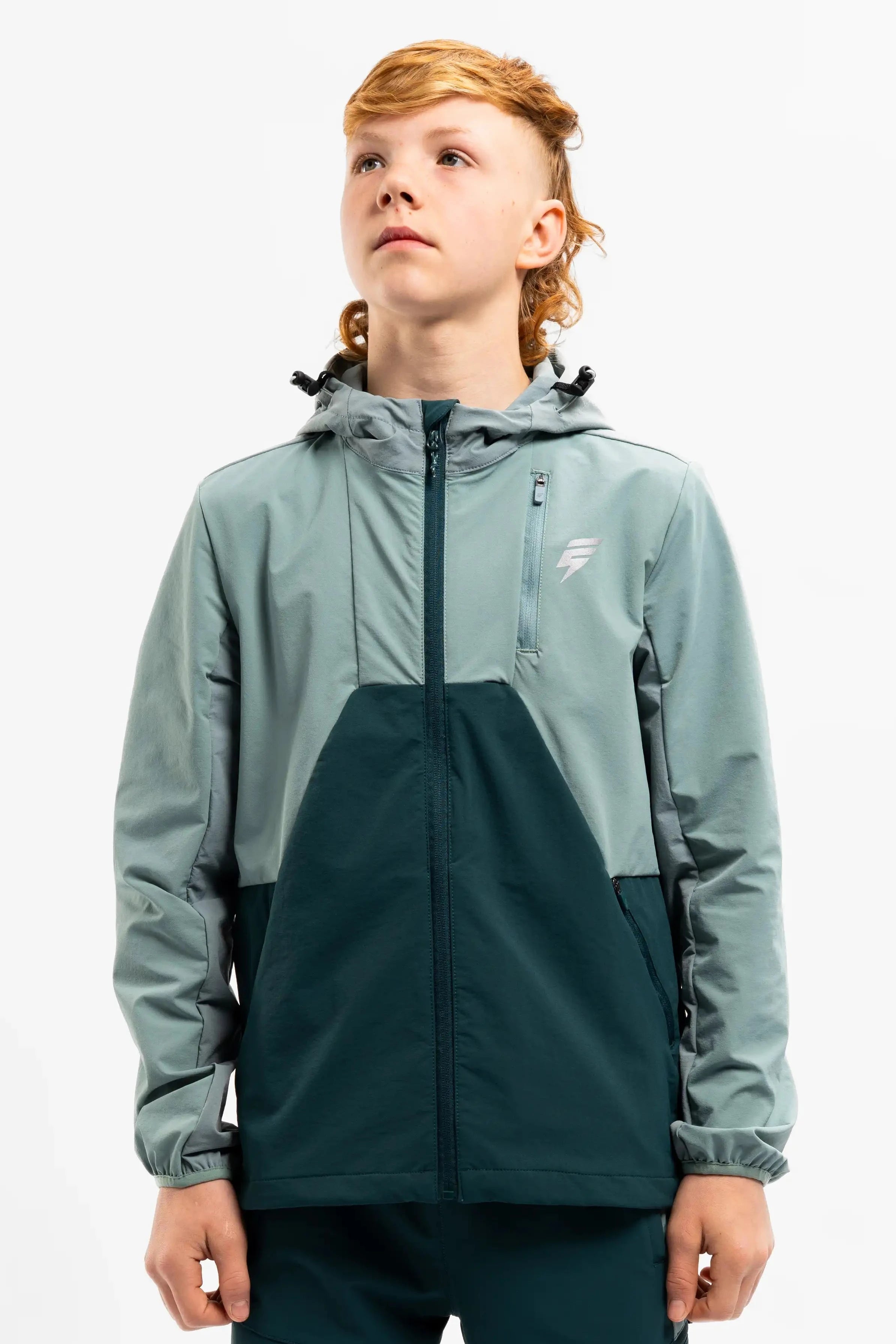 JUNIORS APEX JACKET - TEAL/FOREST GREEN/MINT