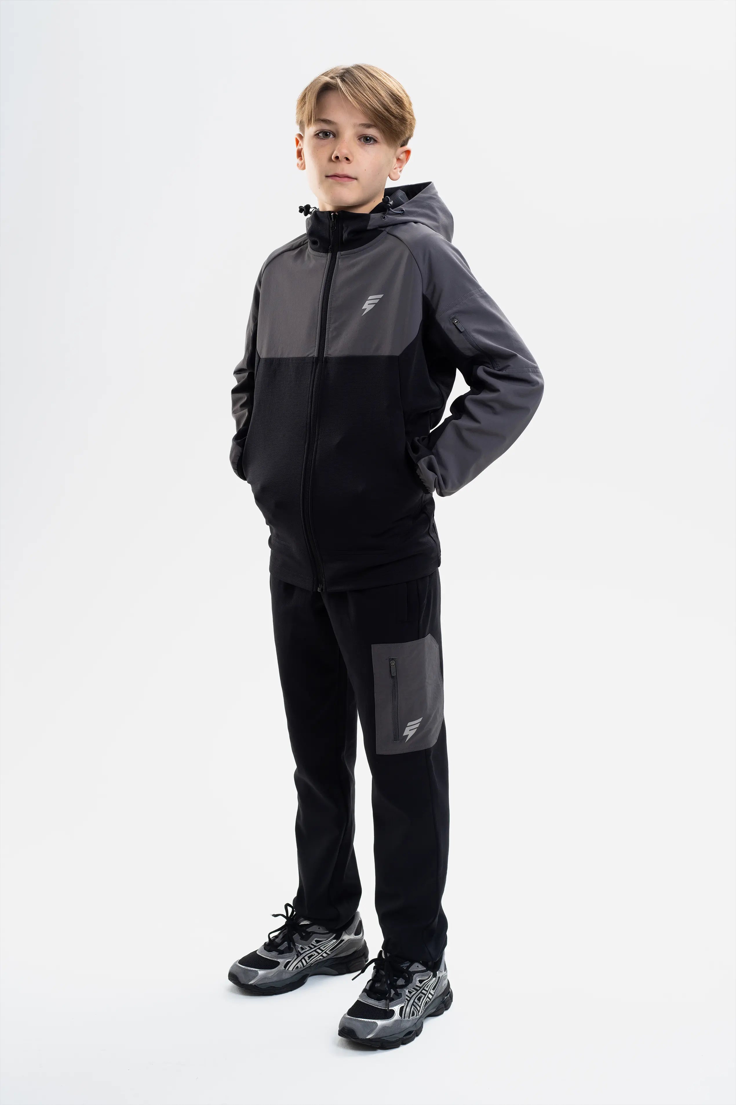 JUNIORS PATCH JACKET - BLACK/COAL