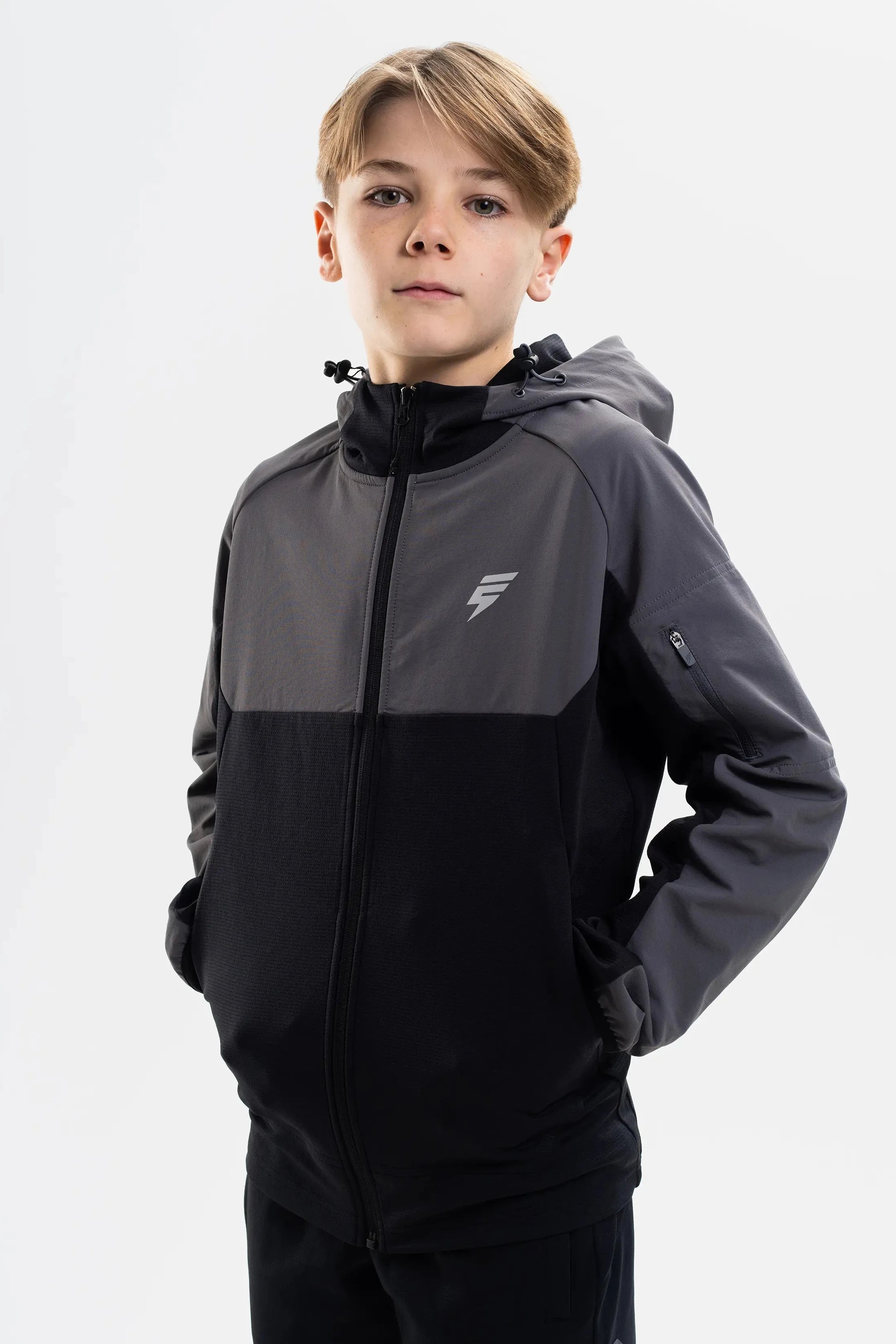 JUNIORS PATCH JACKET - BLACK/COAL