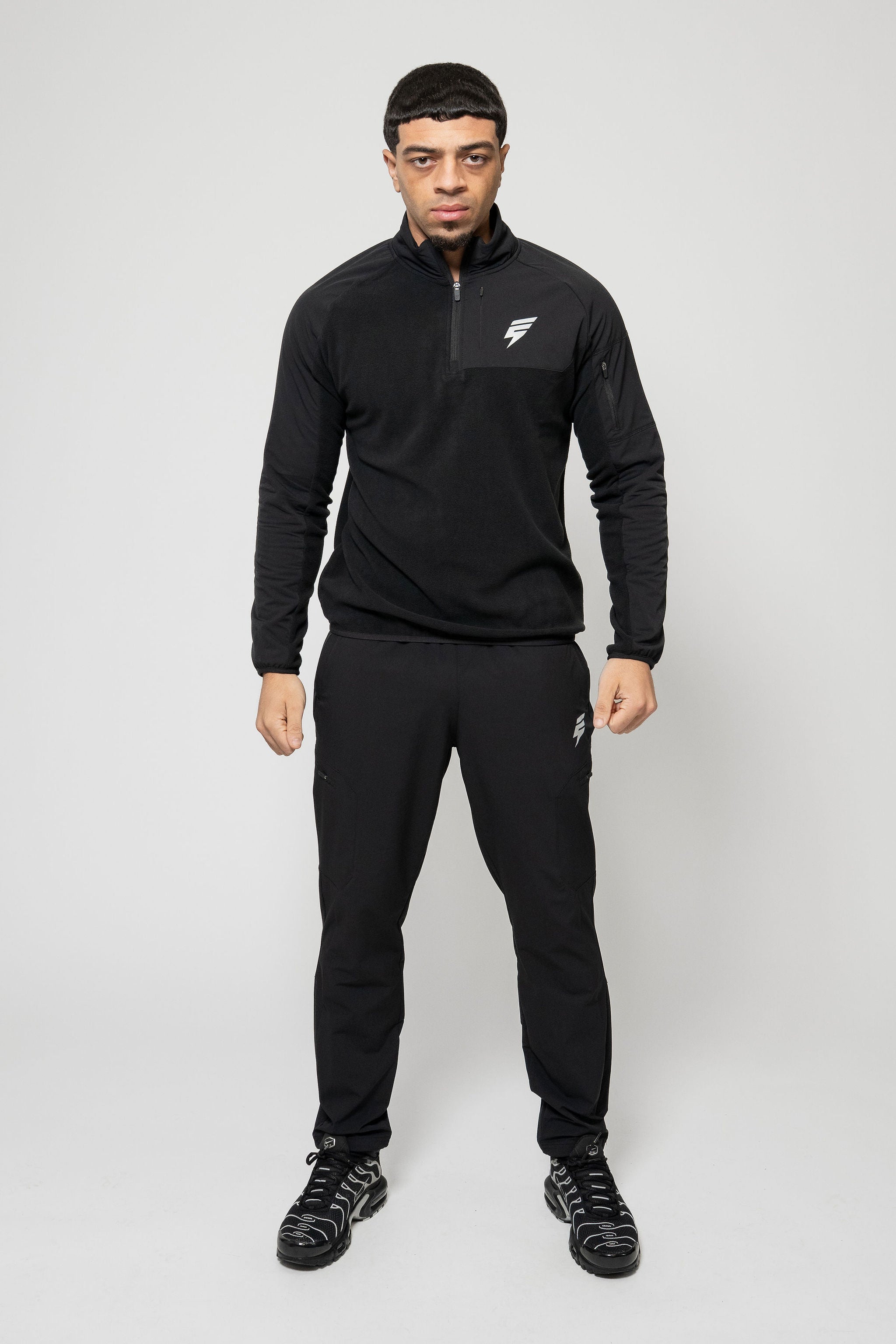 TRAIL FLEECE 1/4 TRACKSUIT - BLACK