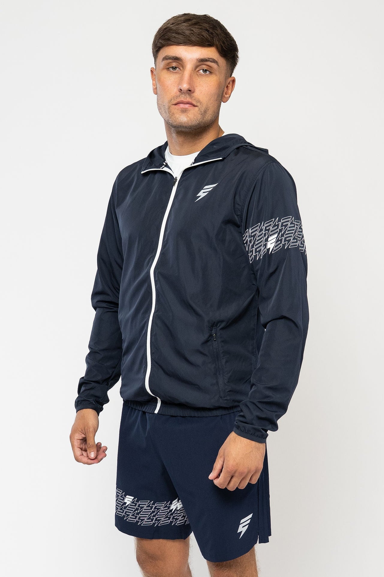 ICON JACKET SHORT SET - NAVY/WHITE