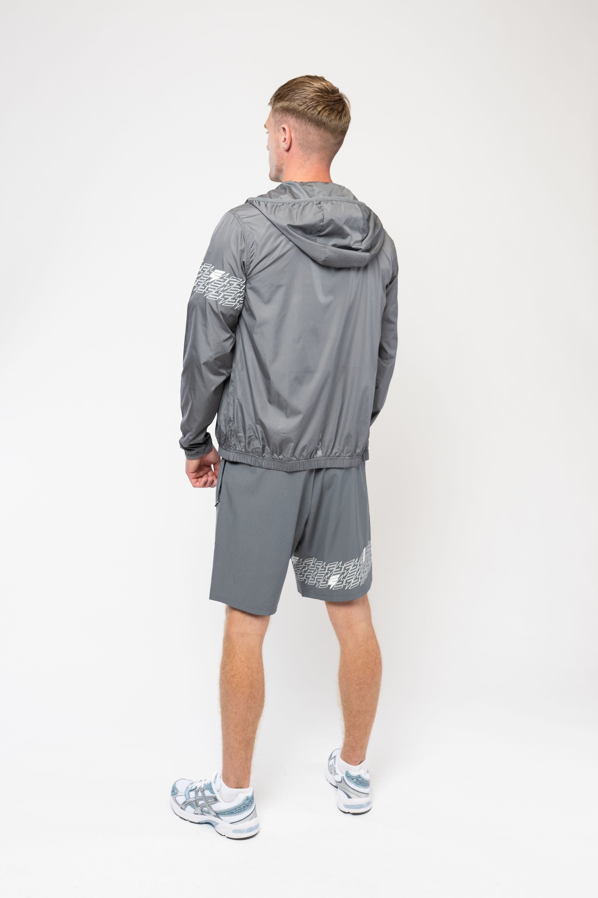 ICON JACKET SHORT SET - GREY/WHITE