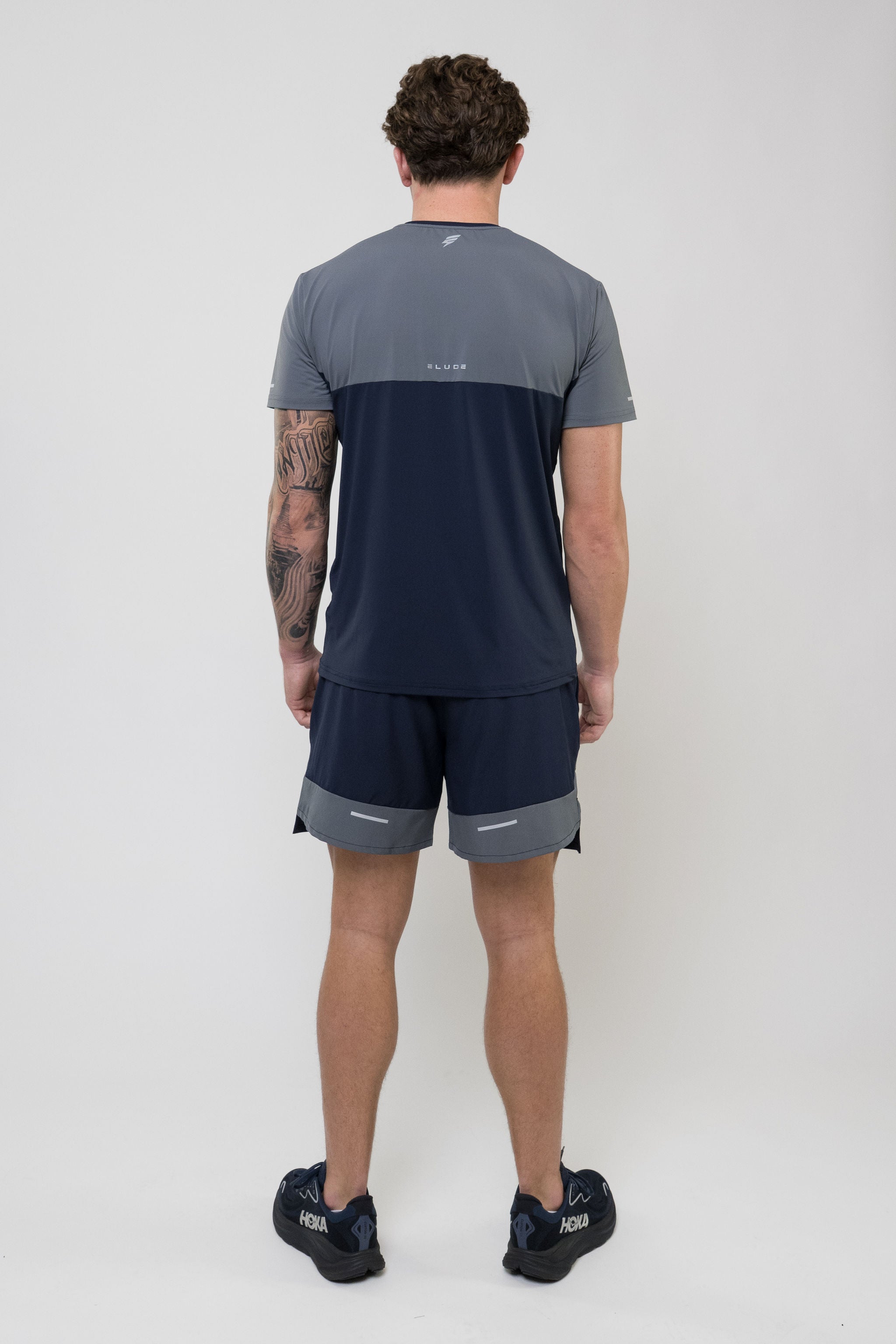 TRACK SHORT SET - NAVY/LIGHT GREY