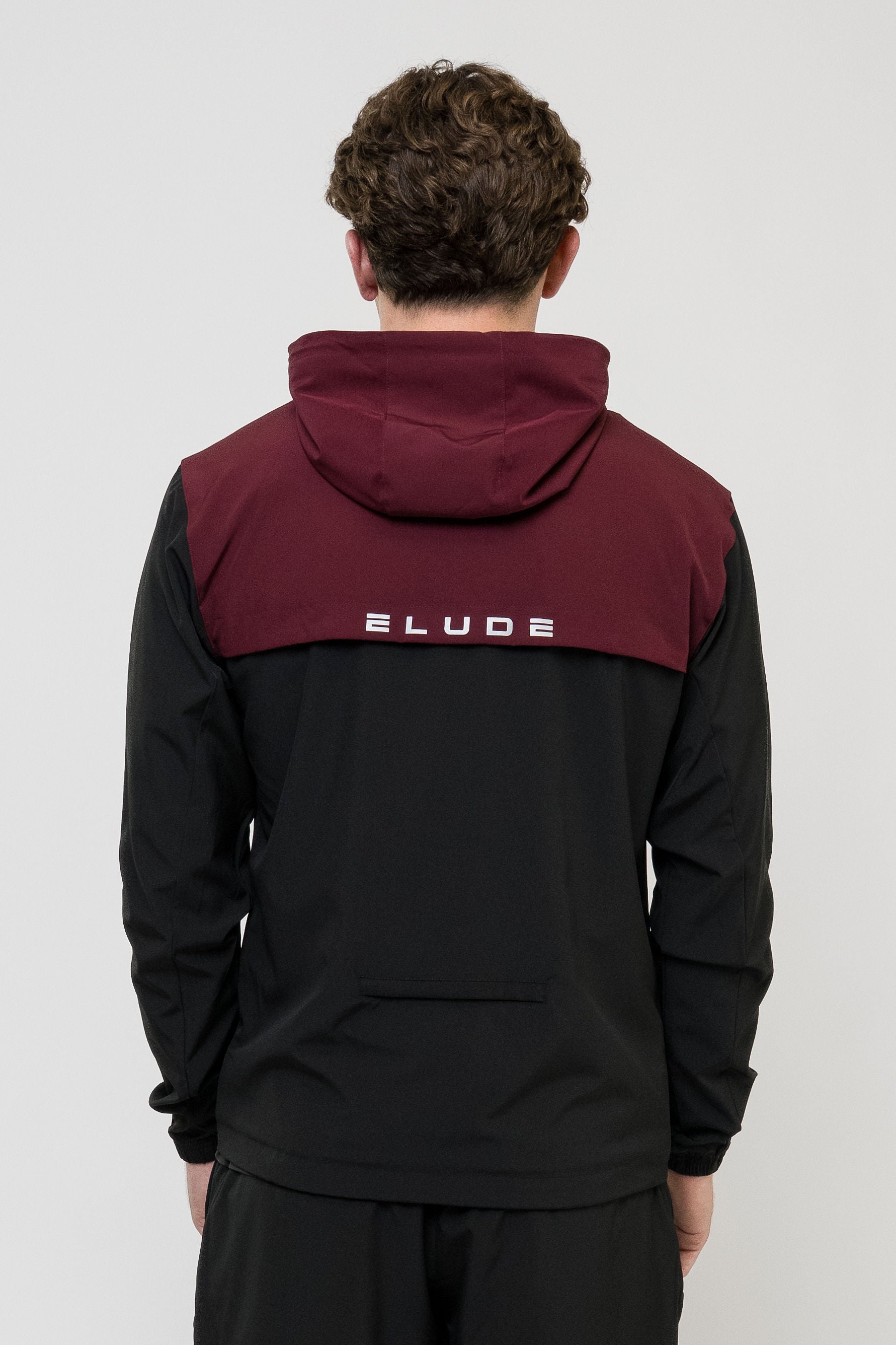 TRACK JACKET SHORT SET - BLACK/MAROON