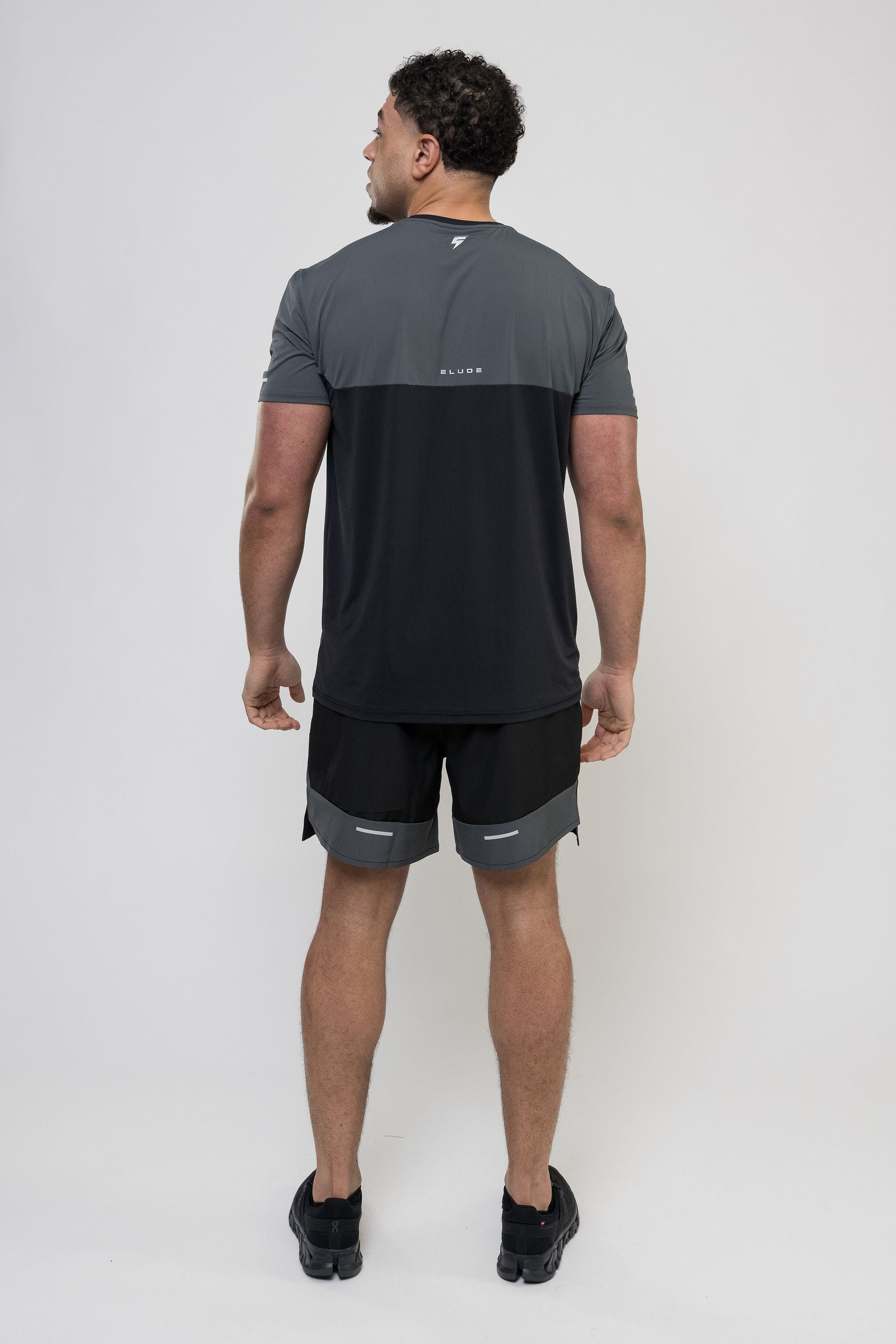 TRACK SHORT SET - BLACK/DARK GREY