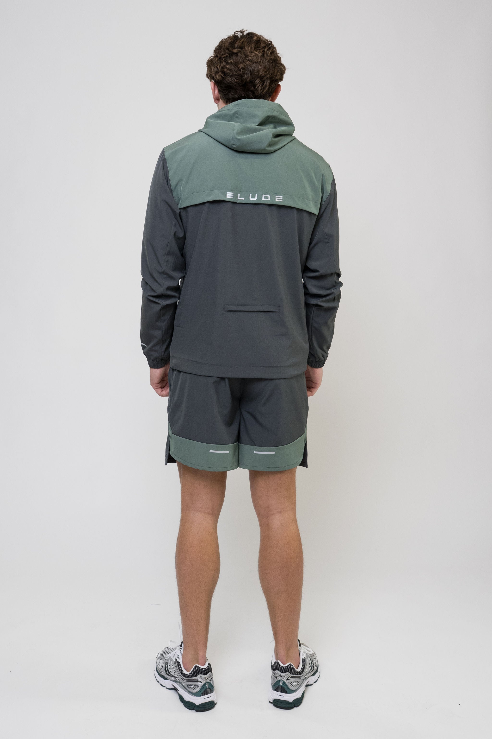 TRACK JACKET SHORT SET - GREY/SAGE