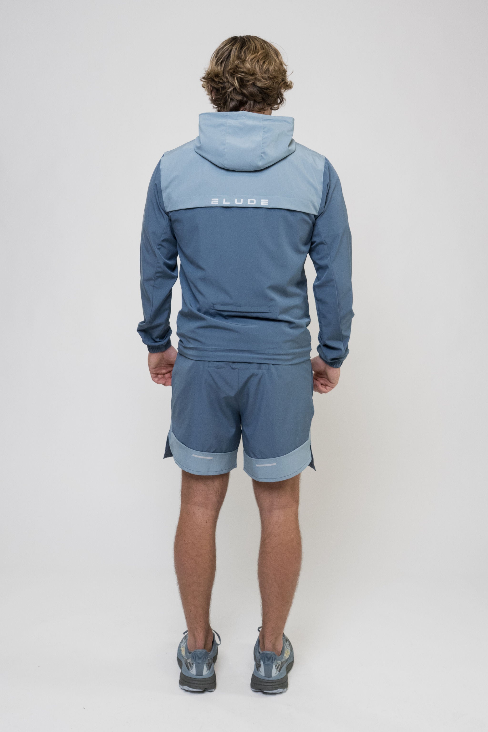 TRACK JACKET SHORT SET - PALE NAVY/SKY BLUE