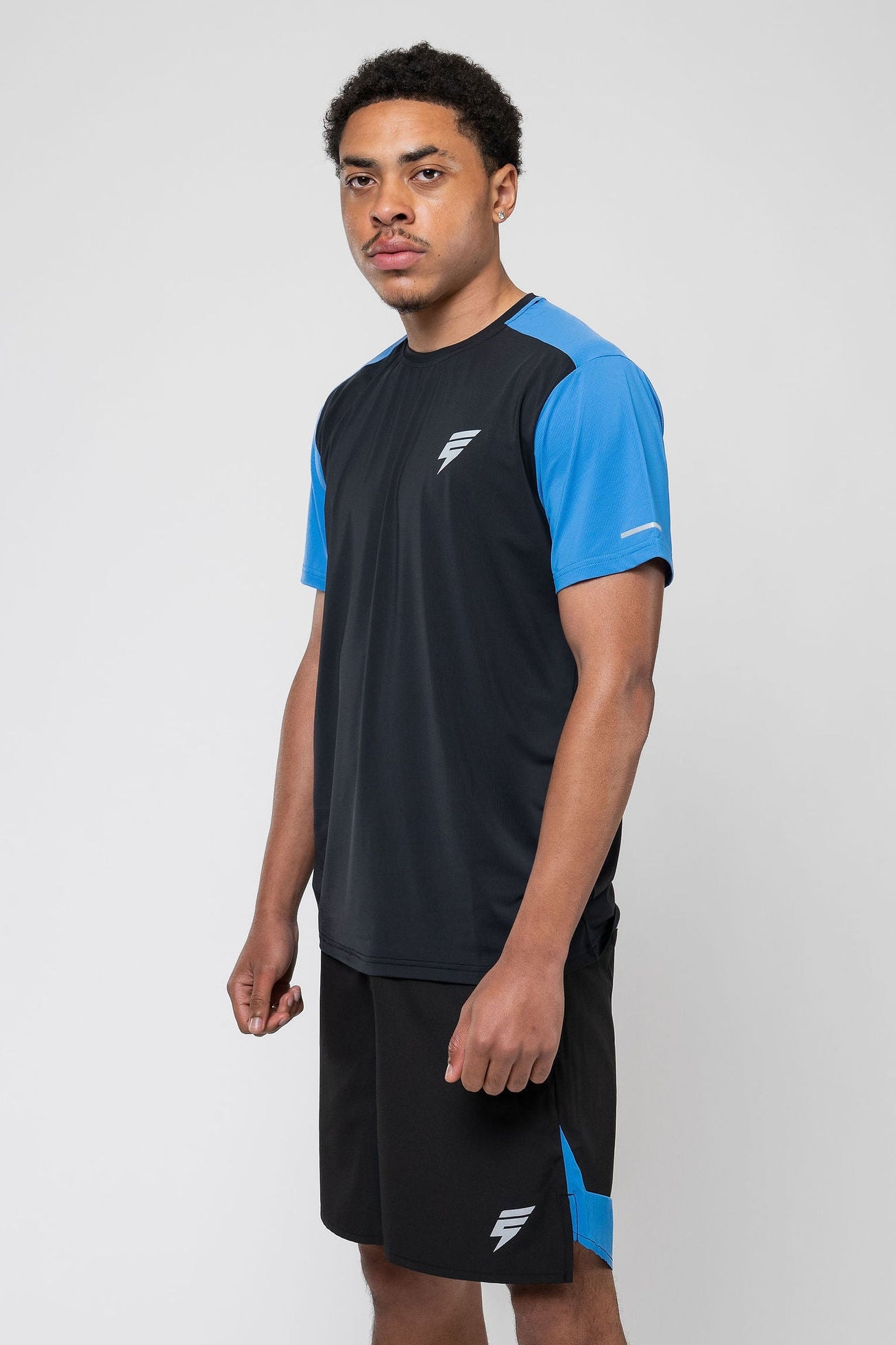 TRACK SHORT SET - BLACK/NAUTICAL BLUE