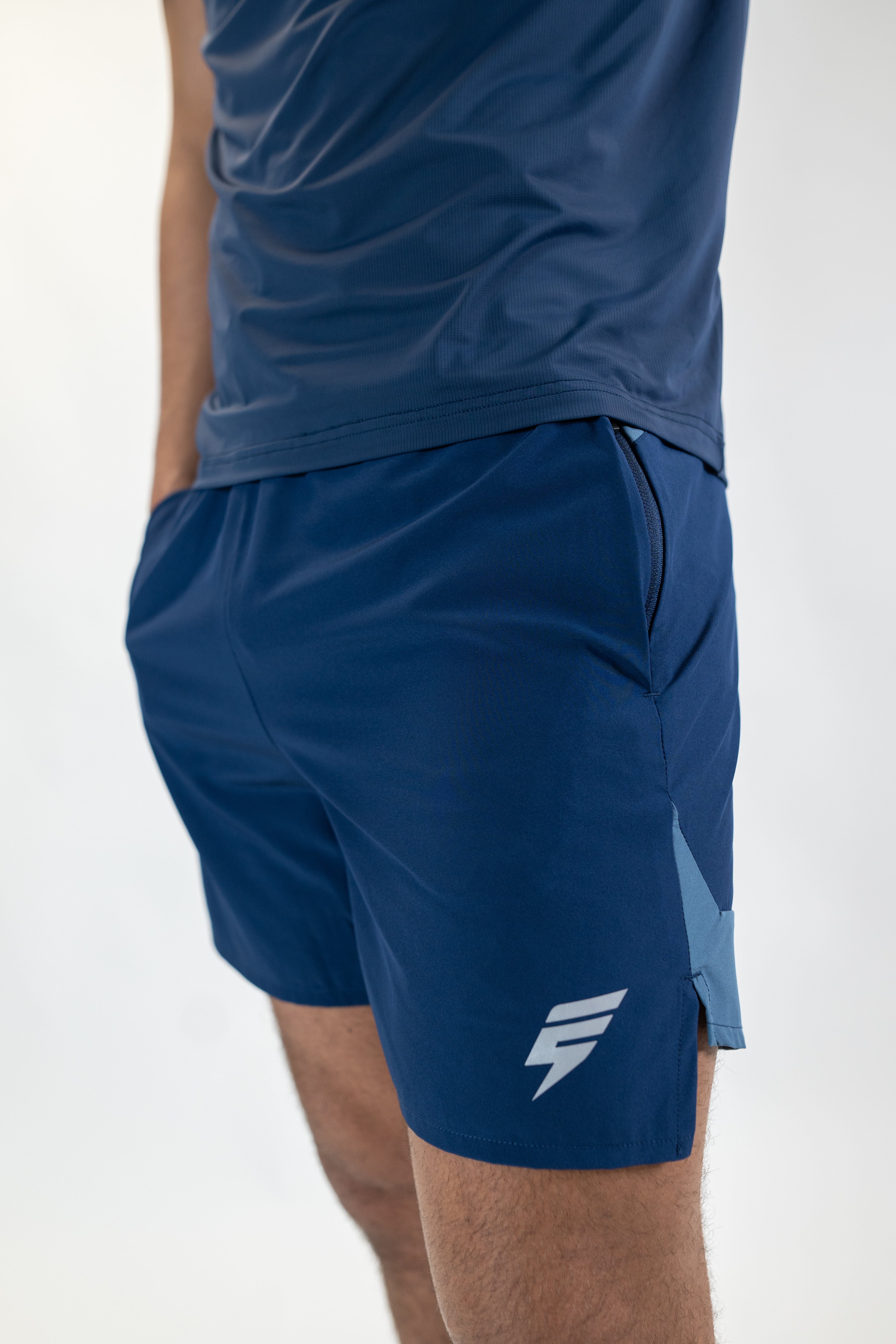 SPLIT SHORTS - NAVY/LIGHT BLUE